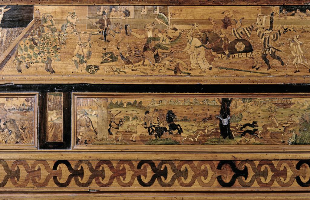 Détail d’une scène ornant le banc d’orfèvre du prince-électeur Auguste Ier de Saxe, 1565. Écouen, musée national de la Renaissance – château d’Écouen.