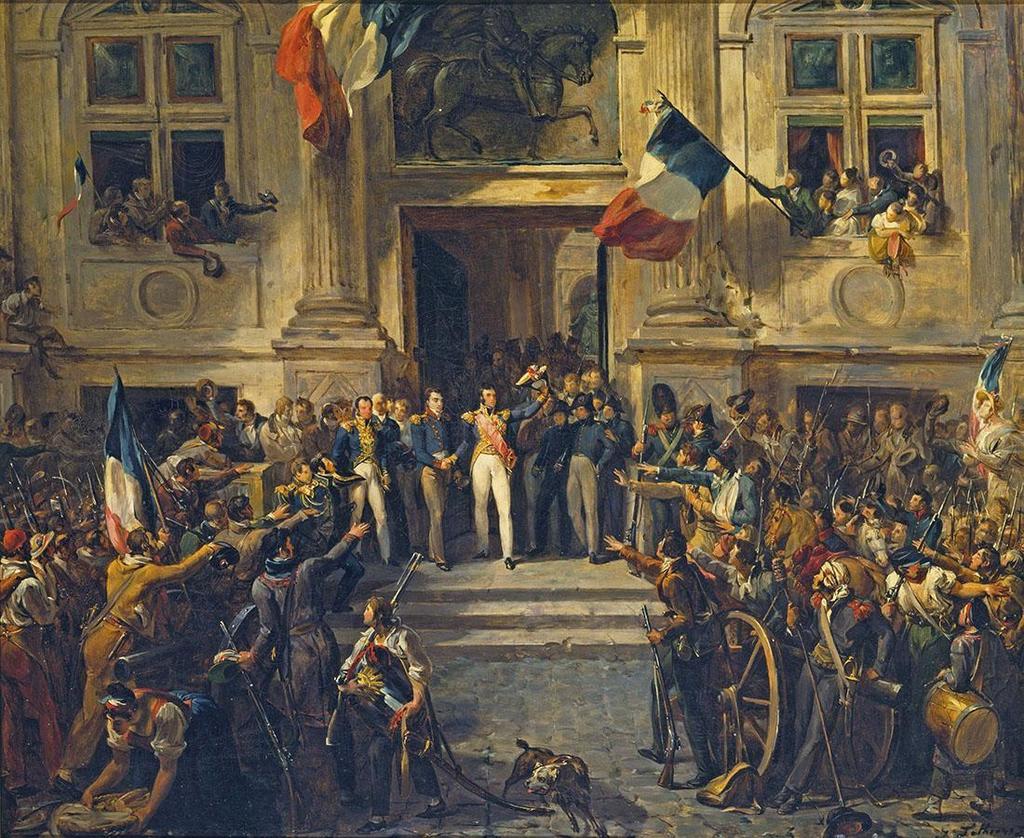 Guillaume Guillon Lethière, La Fayette présentant Louis-Philippe au peuple de Paris, 1830-1831. Huile sur toile, 59,5 x 76 cm. Tokyo Fuji Art Museum. 