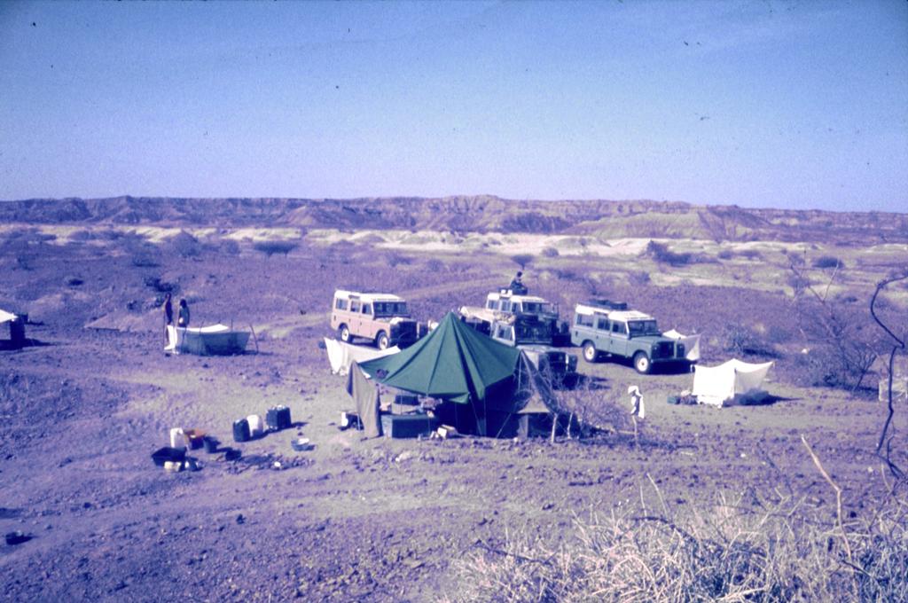 Le camp à Hadar lors de la campagne de 1973.  