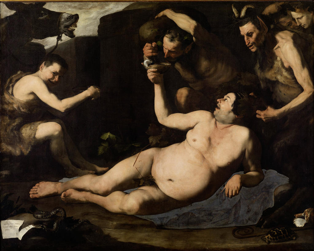 Jusepe de Ribera, Silène ivre (détail), 1626. Huile sur toile, 185 x 229 cm. Naples, Museo e Real Bosco di Capodimonte. 