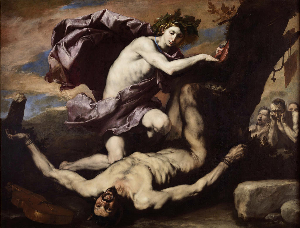 Jusepe de Ribera, Apollon et Marsyas, 1637. Huile sur toile, 182 x 232 cm. Naples, Museo e Real Bosco di Capodimonte. 