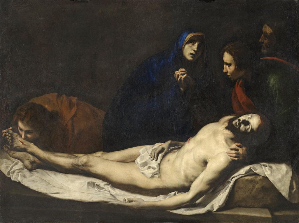 Jusepe de Ribera, Lamentation sur le Christ mort, 1633. Huile sur toile, 157 x 210 cm. Madrid, Museo Nacional Thyssen-Bornemisza. 