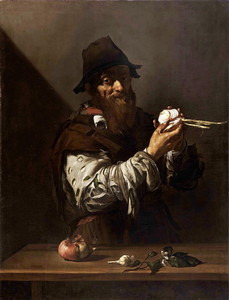 Jusepe de Ribera, Allégorie de l’odorat,1615-1616. Huile sur toile, 114,5 x 88,3 cm. Madrid, collection Abelló. 