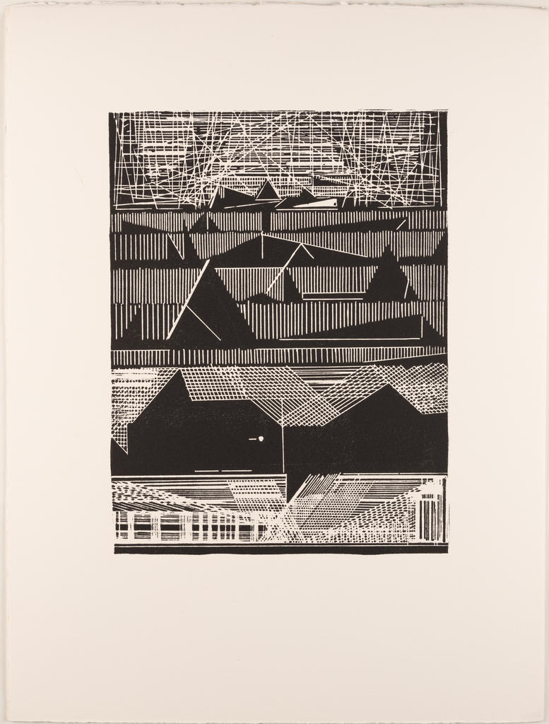 Janina Landnowska, A. Bartczak, 1988, linogravures d’Andrzej Bartczak, collection « Portefeuille », 40 x 30 cm.