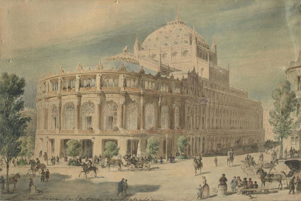 Hector Horeau (1801-1872), Projet d’Opéra pour la ville de Paris, 1843. Aquarelle, 24 x 36 cm. Paris, musée d’Orsay. 