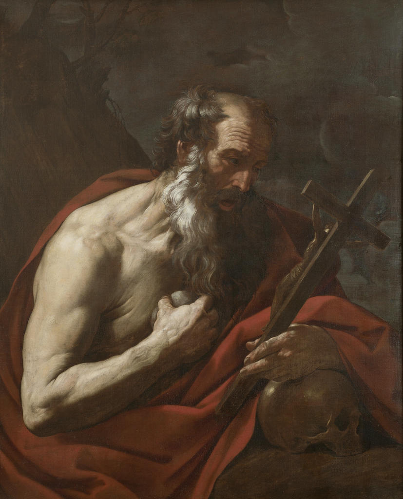 Collaborateur de Guido Reni, avec des ritocchi de Guido Reni (?), Saint Jérôme. Huile sur toile, 118 x 96,5 cm. Magny-les-Hameaux, église Saint-Germain-de-Paris. 