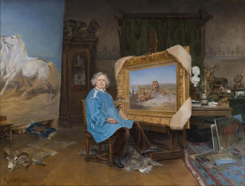George Achille-Fould (1865-1951), Rosa Bonheur dans son atelier, 1893. Huile sur toile, Bordeaux, Musée des Beaux-Arts. 