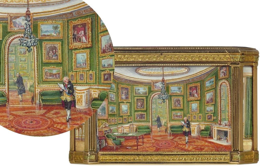 Le cabinet octogone : sur la face latérale droite, le ministre est seul, lisant en faisant les cent-pas dans son cabinet de travail.