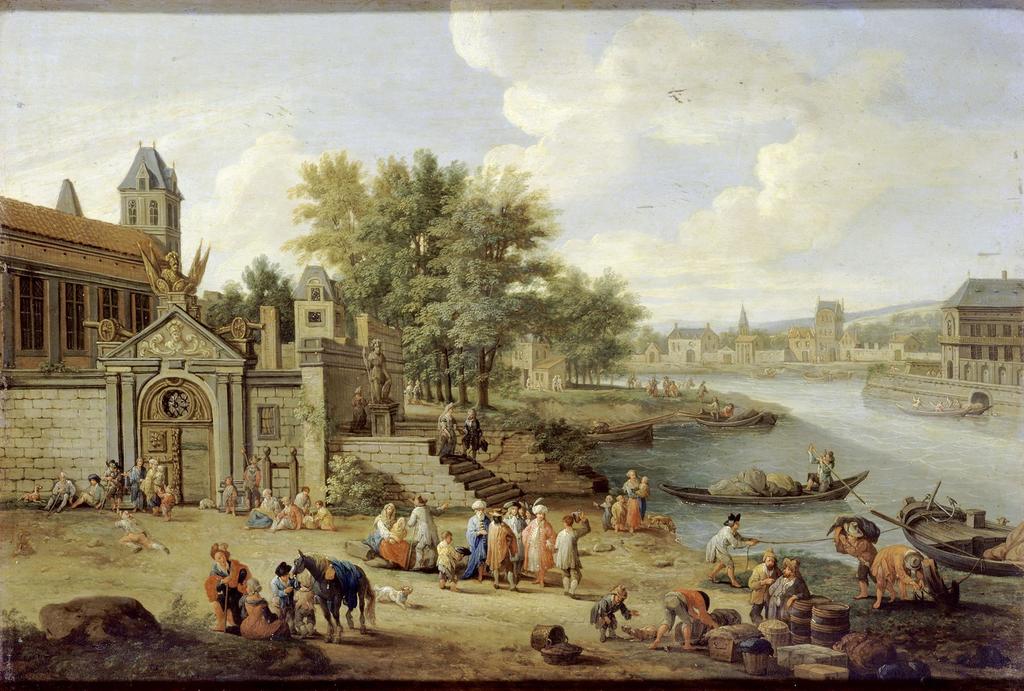 Peter Bout (1658-1719), L’Entrée de l’Arsenal, l’île Louviers et la pointe de l’île Saint-Louis, vers 1670. Huile sur toile. Paris, musée Carnavalet, Histoire de Paris.