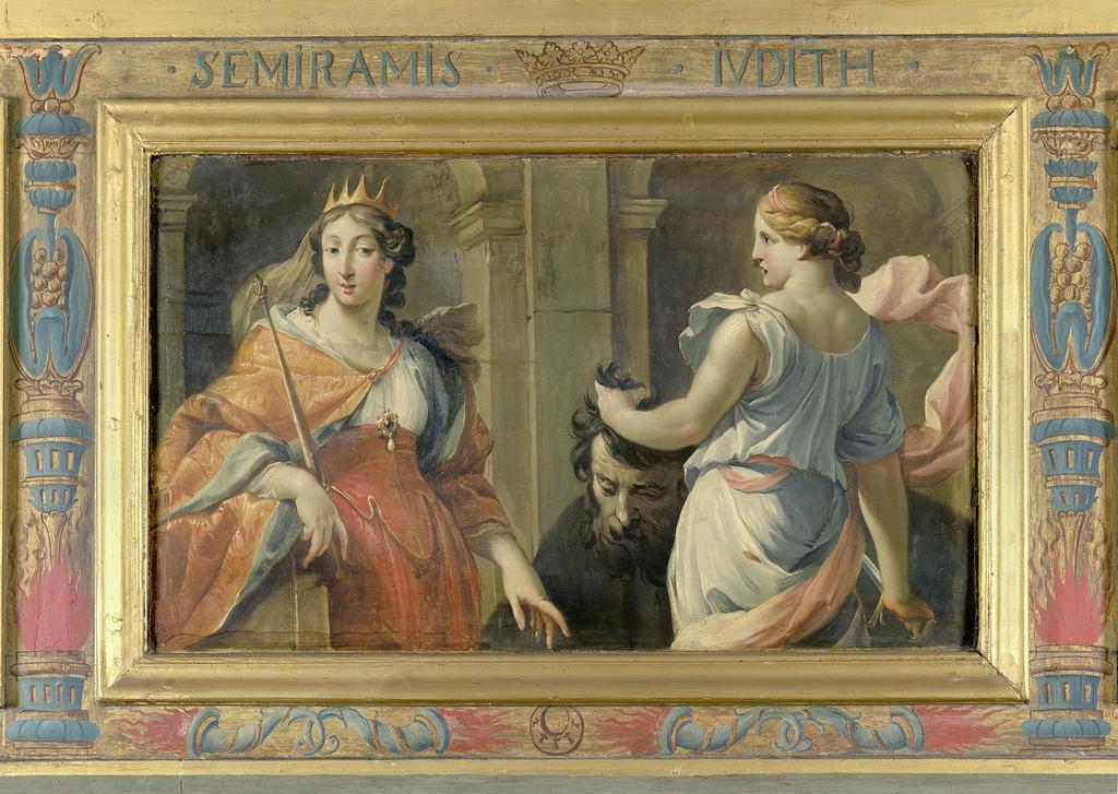 Le cabinet des femmes fortes où quatorze peintures mettent à l’honneur des femmes illustres de la Bible, de l’Antiquité et de l’ère chrétienne : ici Sémiramis et Judith.