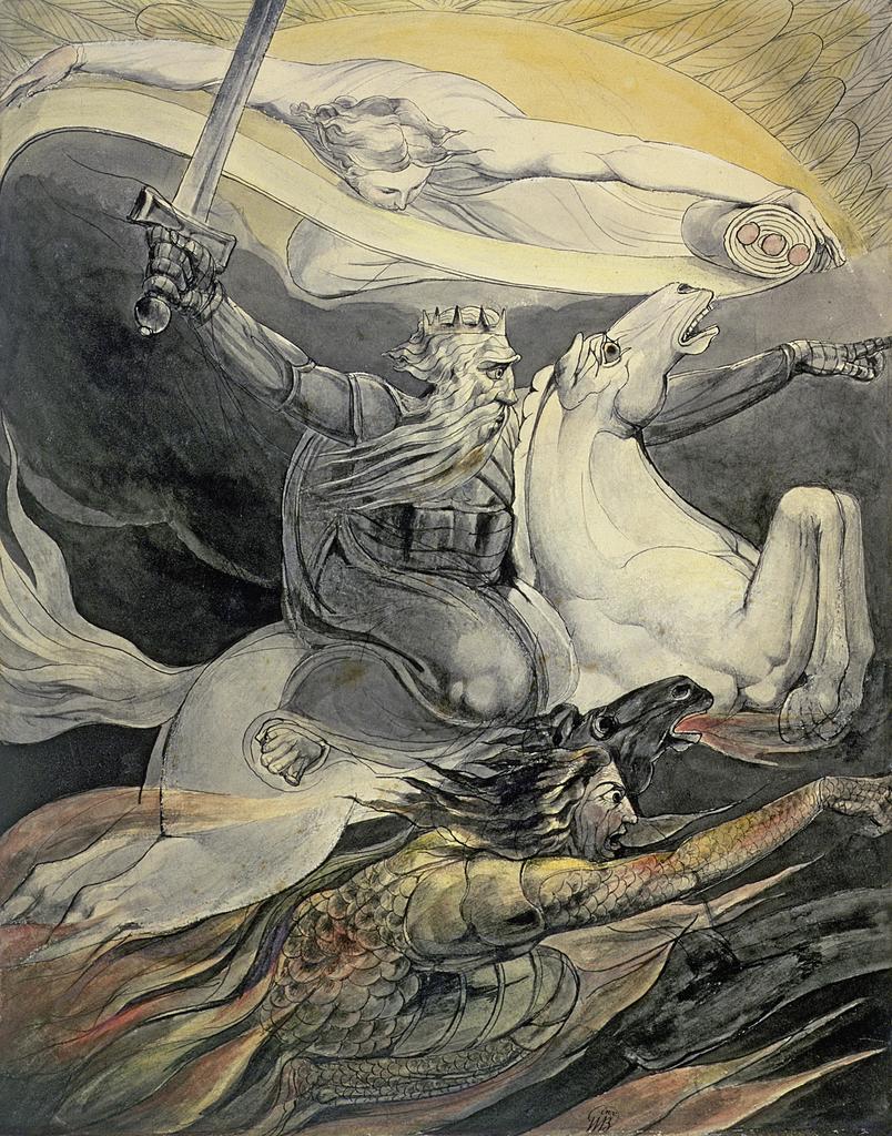 William Blake (1757-1827), La Mort sur son cheval pâle, 1800. Aquarelle, lavis et encre sur papier. Cambridge, The Fitzwilliam Museum.