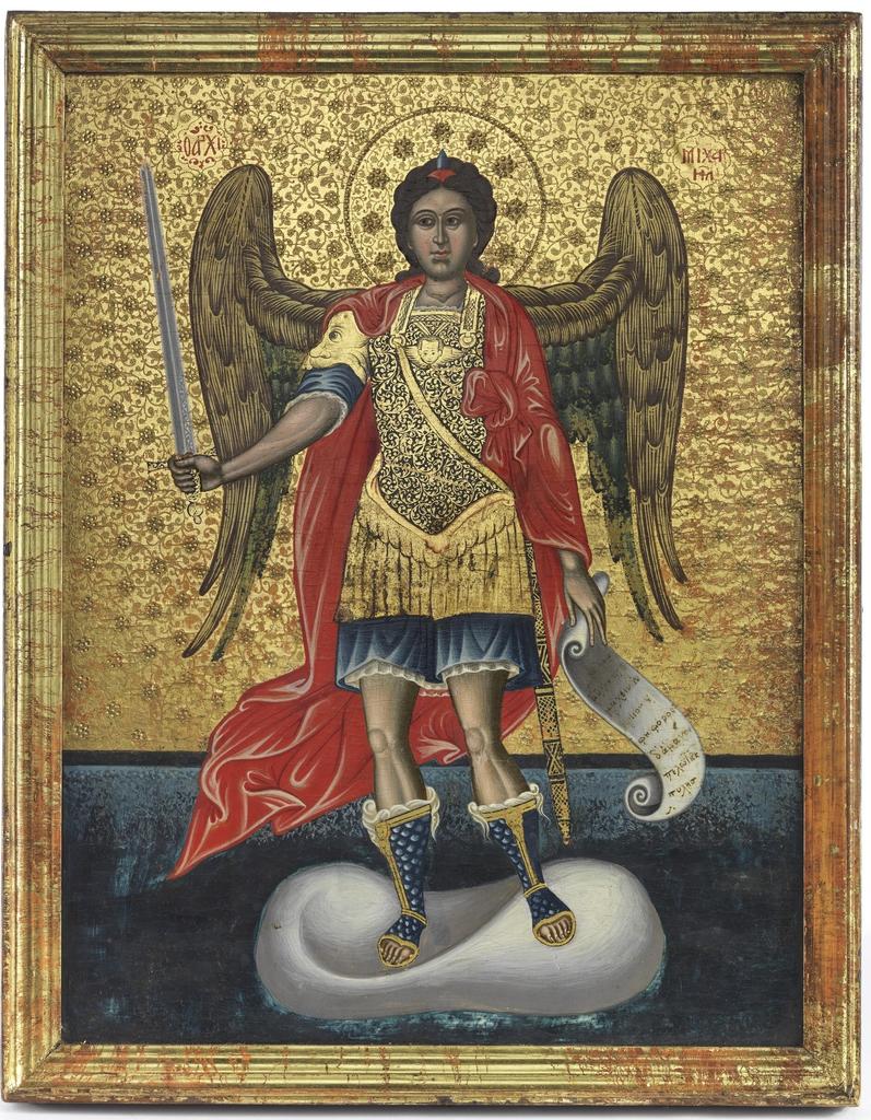 Attribué à Ne'meh al-Musawwir, Michel Archange, début du XVIIIe siècle. 48 x 38 cm. Paris,  département des Arts de Byzance et des Chrétientés d’Orient du musée du Louvre.