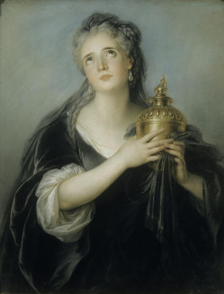 Charles Antoine Coypel (1694-1752), Adrienne Lecouvreur : Cornélie (La Mort de Pompée, Pierre Corneille), 1723. Pastel. Paris, musée de la Comédie-Française. 