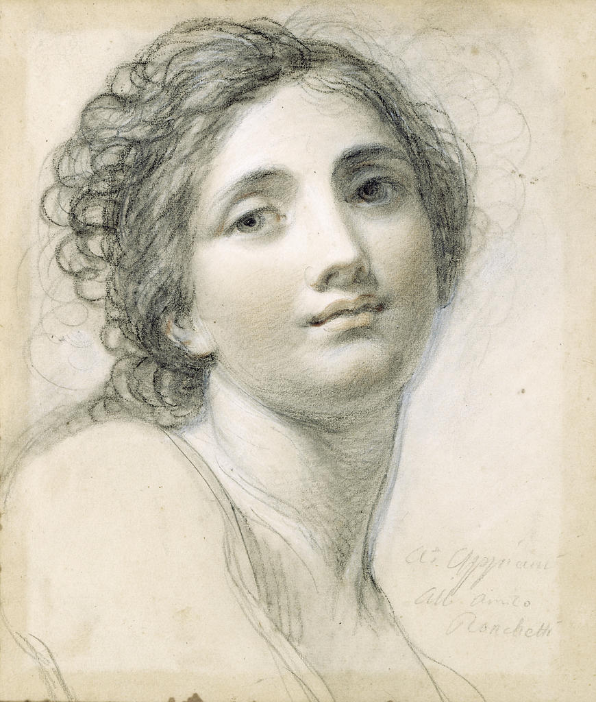 Andrea Appiani (1754-1817), Portrait de femme, 1799. Pierre noire, craie blanche et sanguine sur papier, 28,2 x 24 cm. Milan, Museo Poldi Pezzoli.