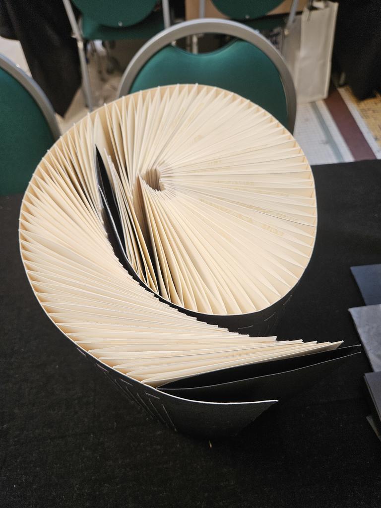 Scopuluche, textes d’Emmanuel Jeuland, gravures et conception Marie-Christine Bourven, Atelier Recto Verso, 2024. Vue de la structure.