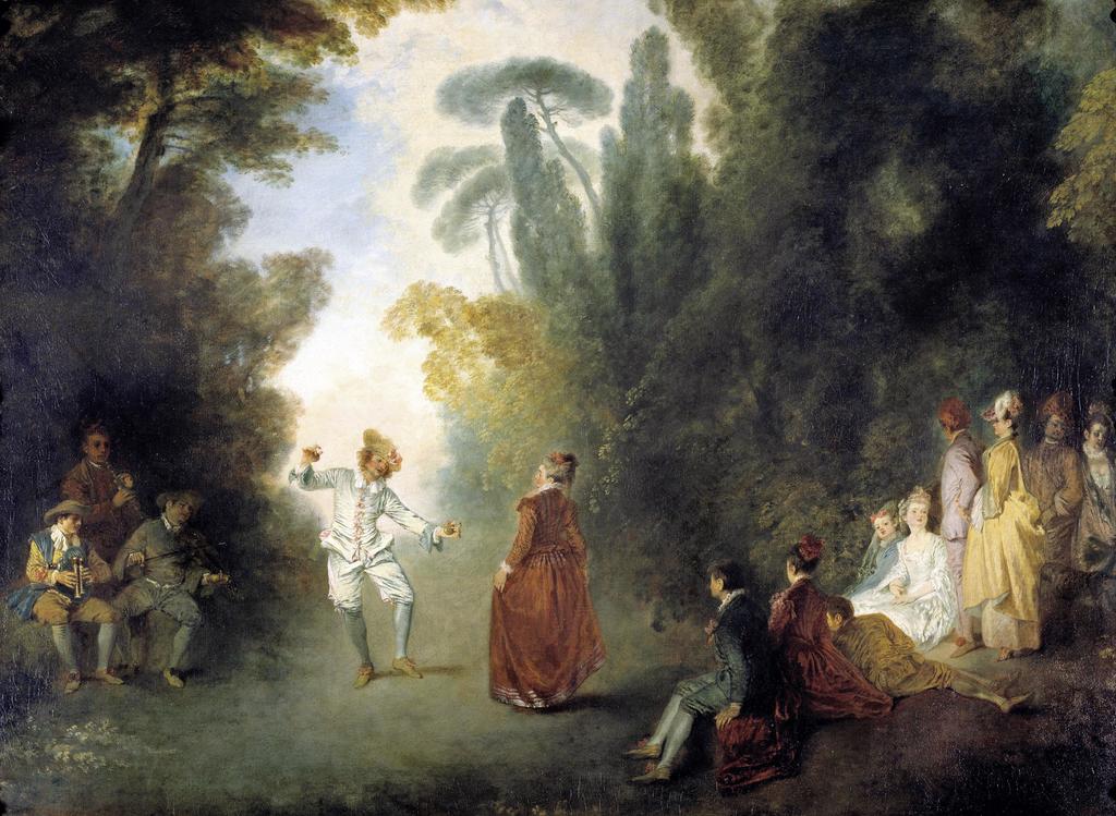 Antoine Watteau, Le Bal champêtre, 1713-14 (?). Huile sur toile, 96 x 128 cm. Collection particulière.