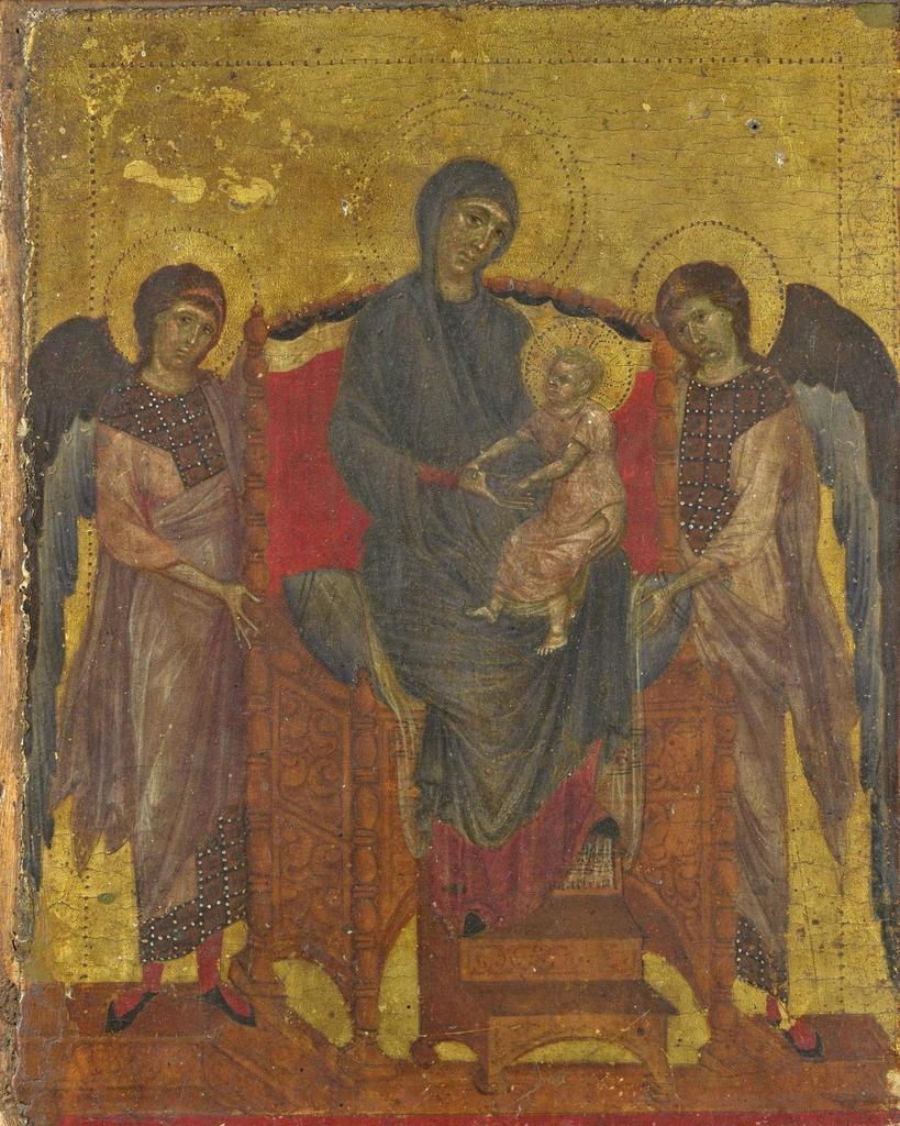 Cenni di Pepo, dit Cimabue, La Maestà, vers 1285-1290. Peinture sur bois (peuplier), 25,6 x 20,8 cm. Londres, The National Gallery. 
