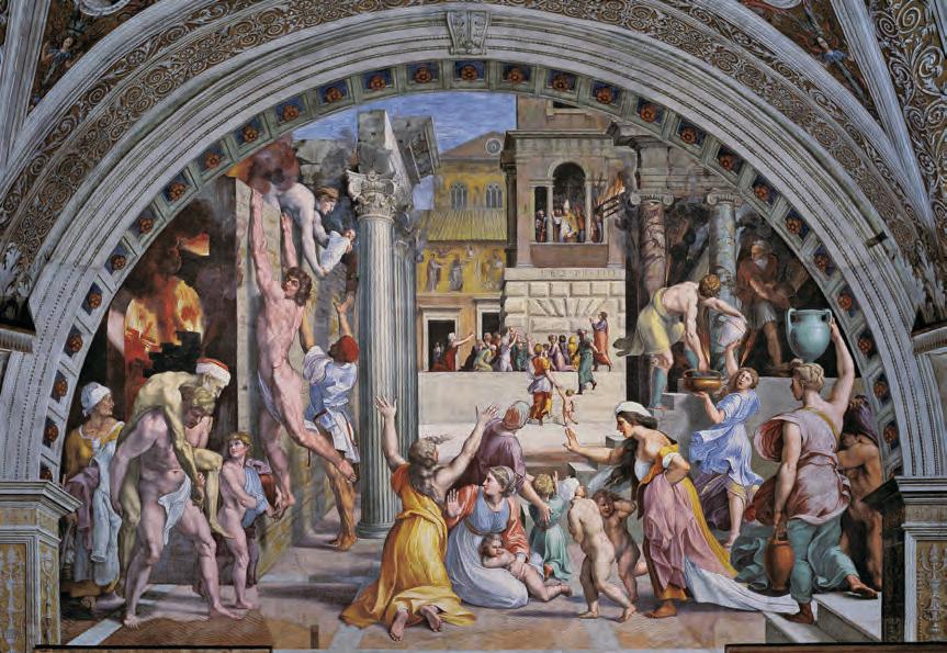 Raphaël, La chambre de l’Incendie du Borgo (détail), 1514-1517. Fresque. États pontificaux du Vatican, musées du Vatican.