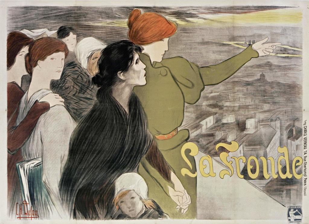 Clémentine-Hélène Dufau (1869-1937), La Fronde, 1898. Imprimerie Charles Verneau (Paris). Lithographie en couleurs, 100 x 140 cm. Paris, Bibliothèque nationale de France, département des Estampes et de la photographie. 