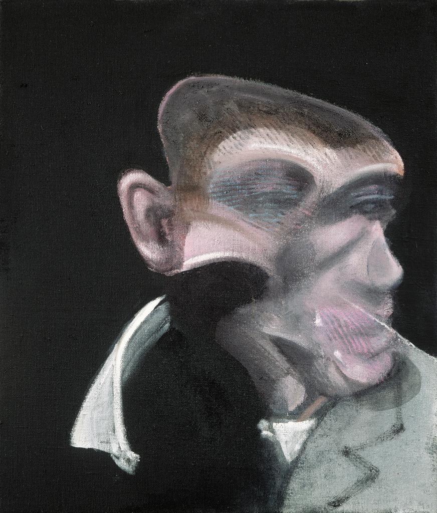 Francis Bacon, Study of Portrait of John Edwards, 1989. Huile sur toile, 35,9 x 30,8 cm. Arora Collection.