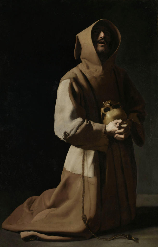 Francisco de Zurbarán, Saint François en méditation, vers 1635-40. Huile sur toile, 152 x 99 cm. Londres, National Gallery. 