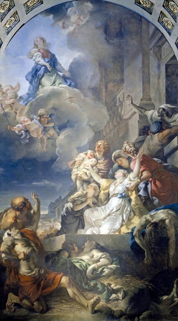 Gabriel François Doyen, Le Miracle des ardents, 1767. Huile sur toile, 665 x 393 cm. Paris église Saint-Roch.