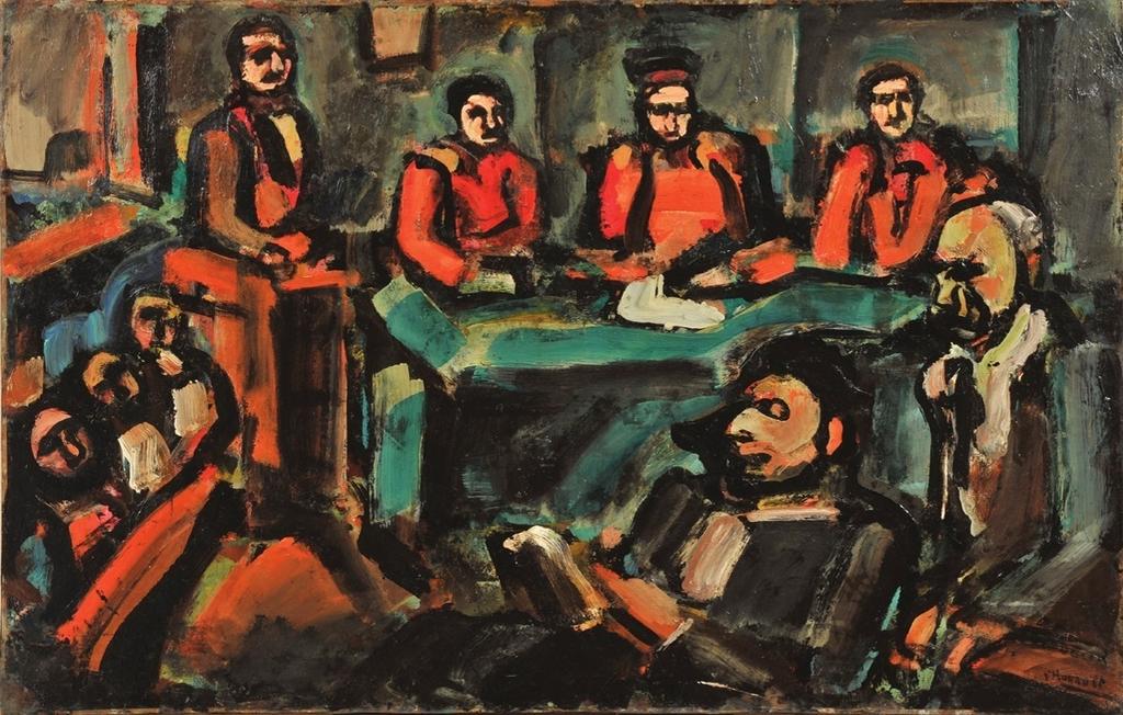 Georges Rouault (1871-1958), Le Tribunal de Province, 1938. Huile sur toile, 65,2 x 102,2 cm.