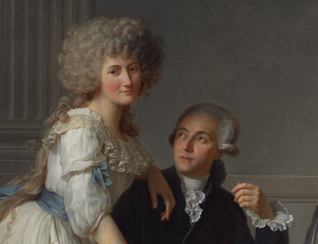 Jacques-Louis David, Antoine Laurent Lavoisier et Marie-Anne Lavoisier (détail), 1788. Huile sur toile, 259,7 x 194,6 cm. New York, The Metropolitan Museum of Art. Don des époux Wrightsman (1977).