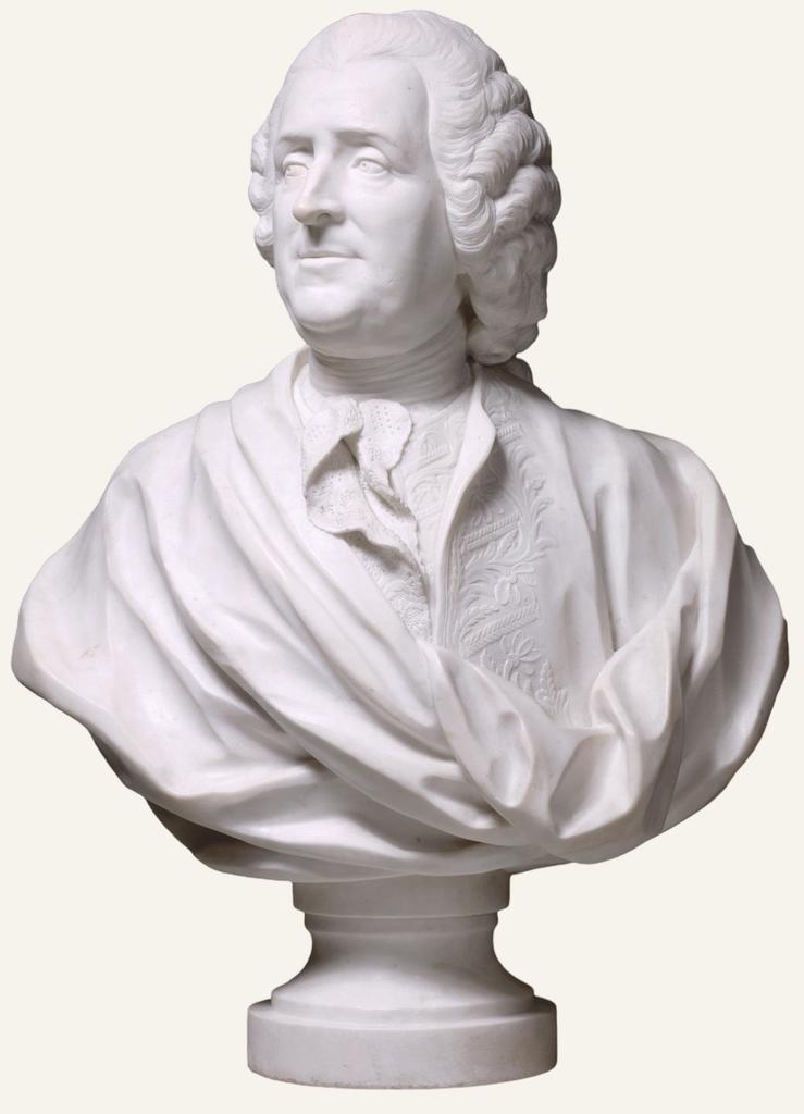 Jean-Baptiste II Lemoyne, Ange Jacques Gabriel, premier architecte du roi, vers 1750. Marbre, 76 x 59,5 x 32 cm. Paris, musée du Louvre.