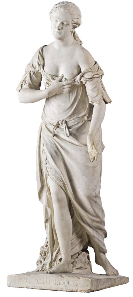 Jean-Baptiste Pigalle, L’Amitié sous les traits de Mme de Pompadour, 1750-1753. Marbre, 166,5 x 62,8 x 55,5 cm. Paris, musée du Louvre.