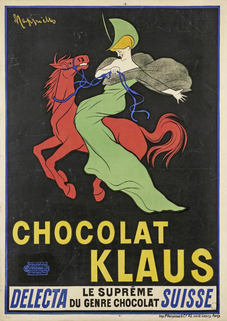 Leonetto Cappiello (1875-1942), Chocolat Klaus, 1903. Imprimerie P. Vercasson & Cie (Paris). Lithographie en couleurs, 161 x 119 cm. Paris, Bibliothèque nationale de France, département des Estampes et de la photographie. 
