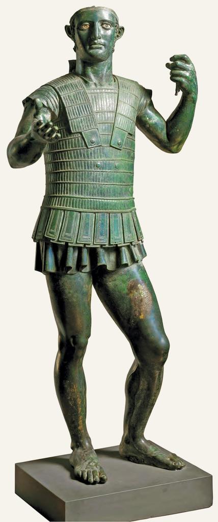 Le Mars de Todi, fin du Ve siècle avant J.-C. Bronze, H. 141 cm. États pontificaux du Vatican, musées du Vatican.