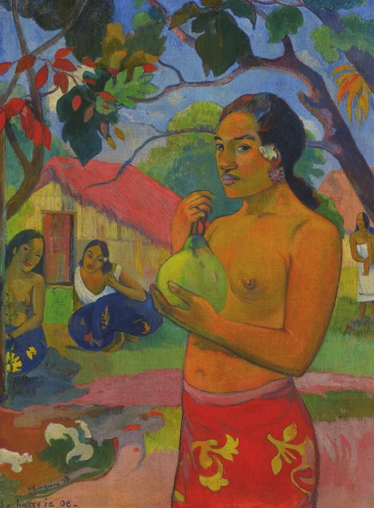 Paul Gauguin, Eu Haere ia oe (Où vas-tu ?), 1893. Huile sur toile, 92,5 x 73,5 cm. Saint-Pétersbourg, musée de l’Ermitage.