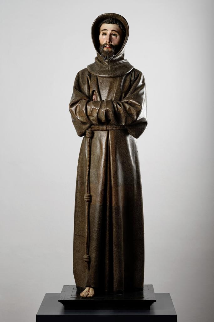 Pedro de Mena, Saint Françoisd’Assise, 1665-70. Bois polychrome, 167 x 47 cm. Antequera (Málaga), Museo de la Ciudad de Antequera. 