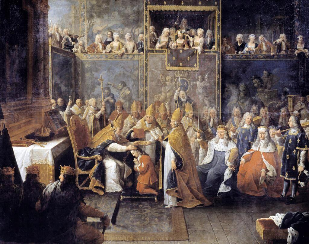 Pierre Hubert Subleyras, Le Sacre de Louis XV, 1722. L’œuvre faisait partie d’un triptyque dont Le Sacre constituait le panneau central. Huile sur toile, 206 x 255,5 cm. Toulouse, musée des Augustins.