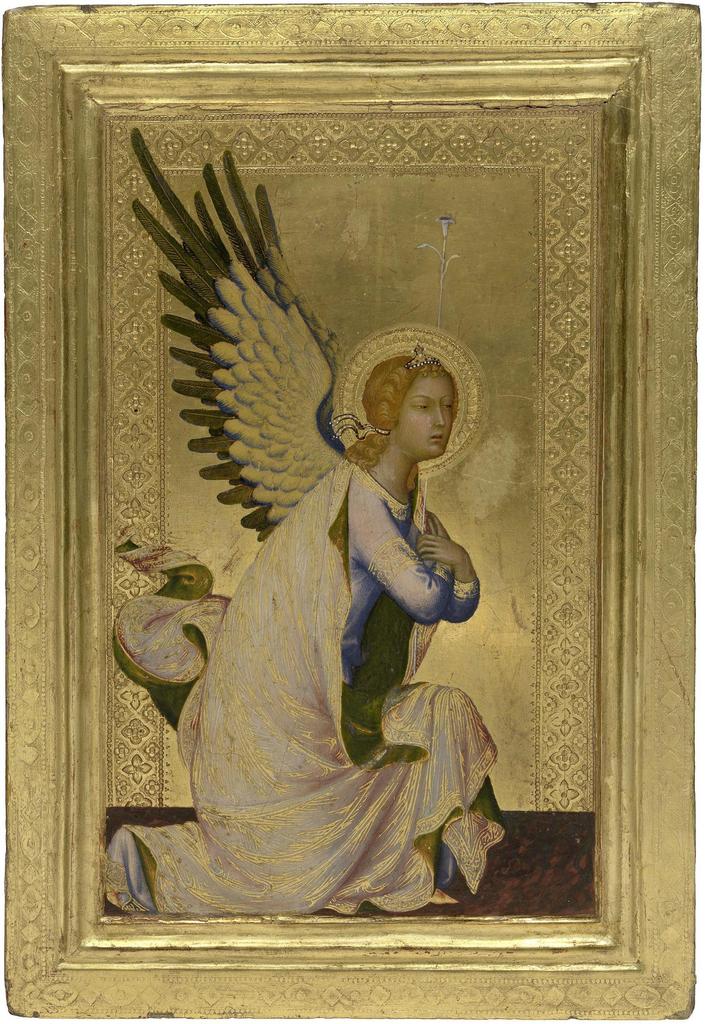 Simone Martini (1284-1344), L’Ange Gabriel, vers 1326–1334. Tempera sur panneau de peuplier, 29,7 x 20,5 cm. Anvers, Collection KMSKA – Communauté flamande.