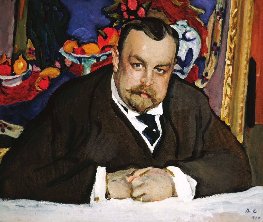 Valentin Sérov, Portrait du collectionneur de la peinture moderne russe et française Ivan Abramovitch Morozov, Moscou, 1910. Tempera sur carton, 63,5 x 77 cm. Collection Ivan Morozov, 1910. Moscou, galerie nationale Trétiakov.