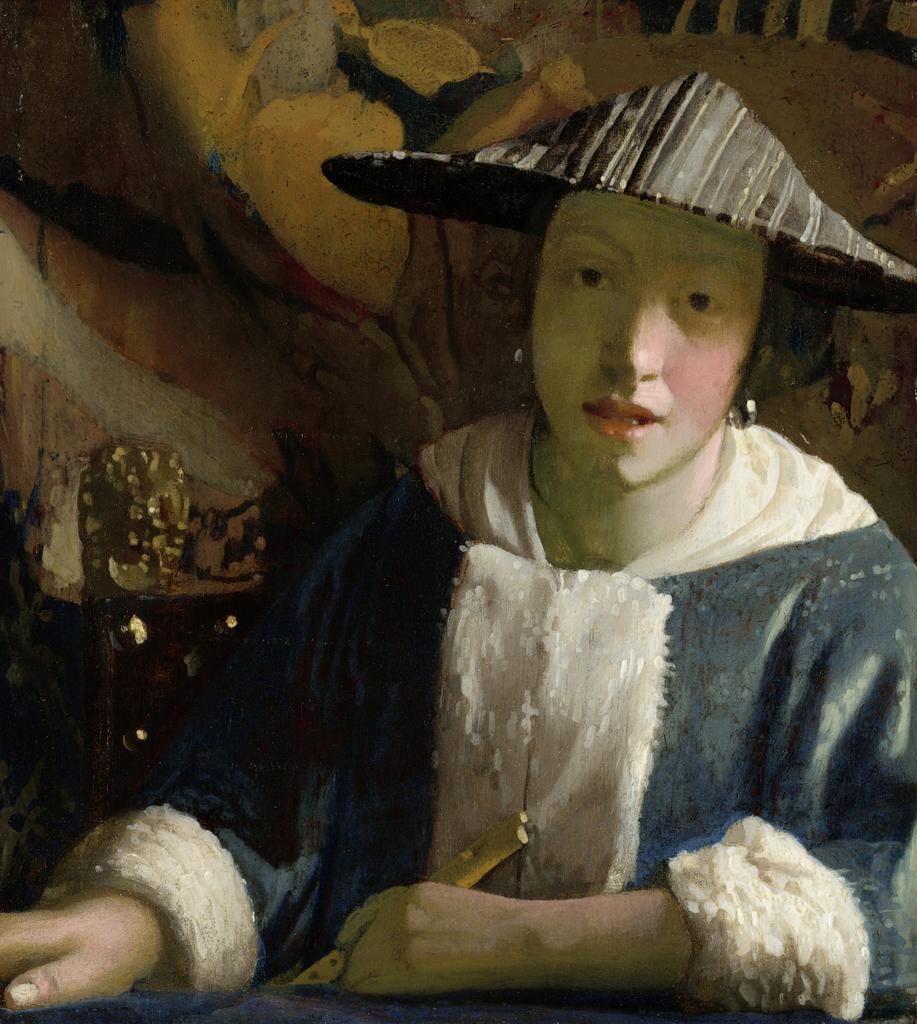 Jeune Fille à la flûte, vers 1669-1675. Huile sur bois, 20 x 17,8 cm. Washington, National Gallery of Art.