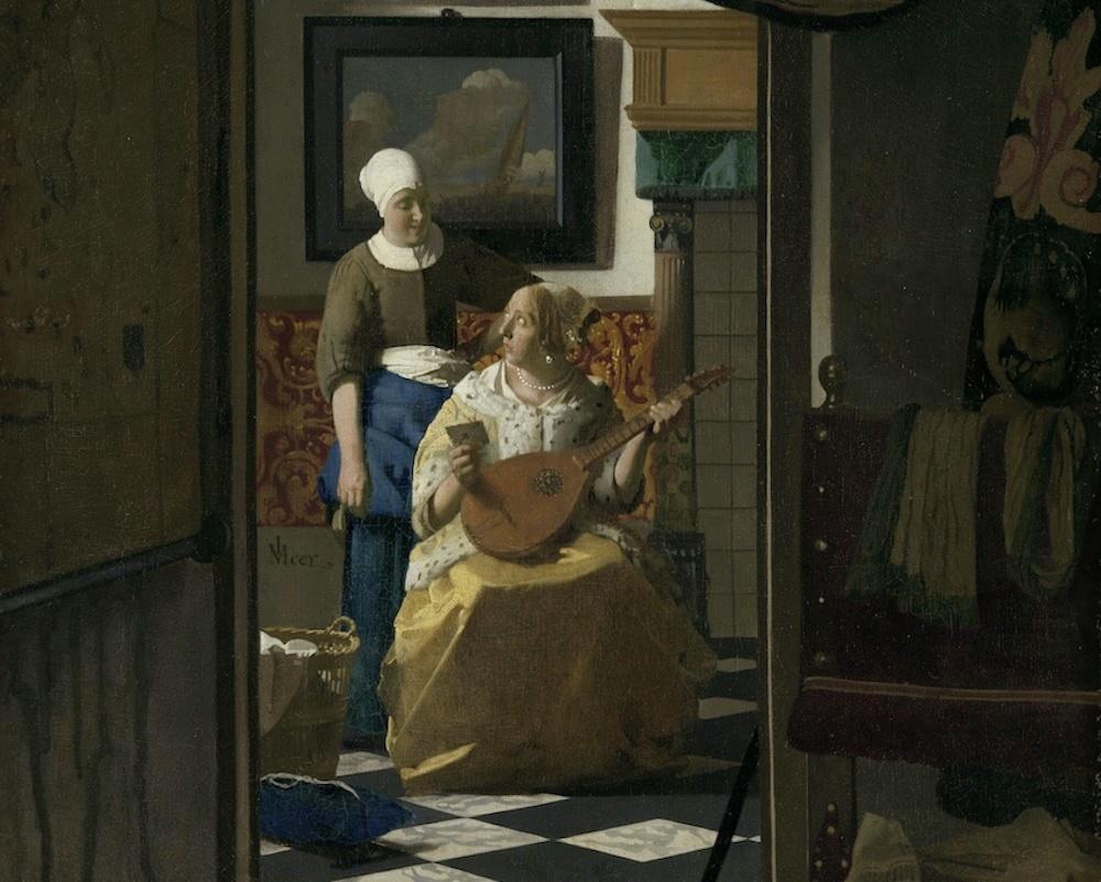 La Lettre d’amour (détail), 1669-1670. Huile sur toile, 44 x 38,5 cm. Amsterdam, Rijksmuseum.