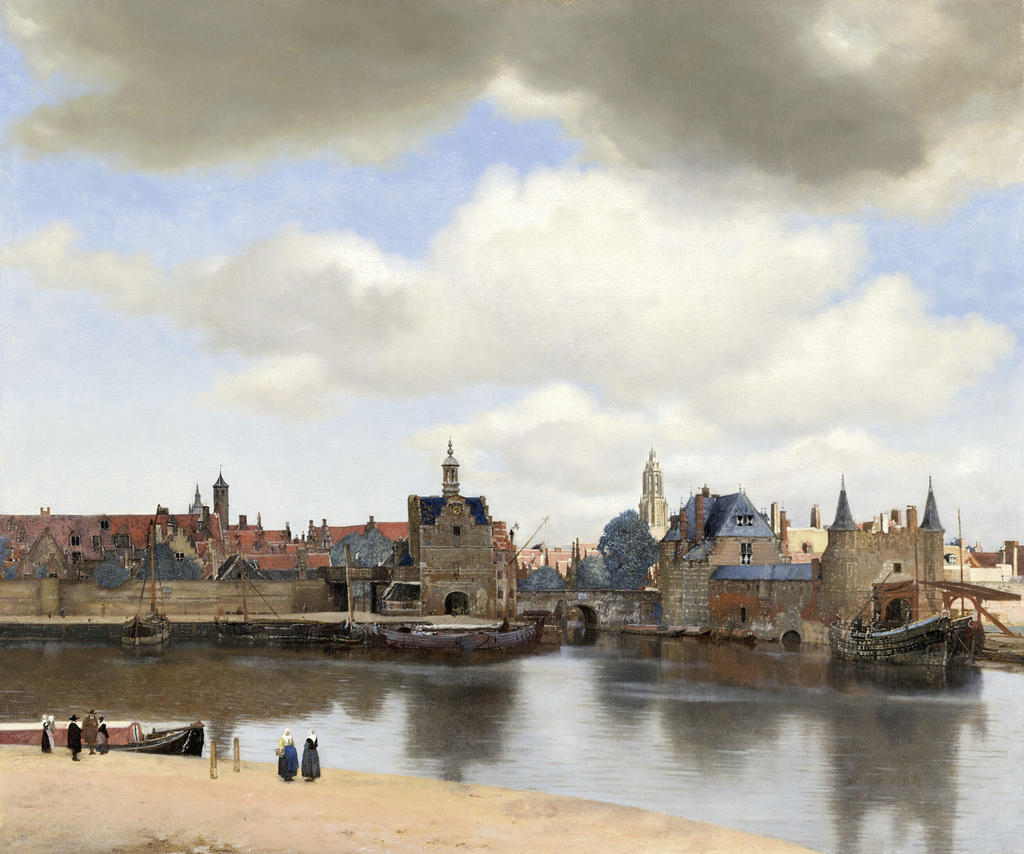 Vue de Delft, 1660-1661. Huile sur toile, 96,5 x 115,7 cm. La Haye, Mauritshuis.