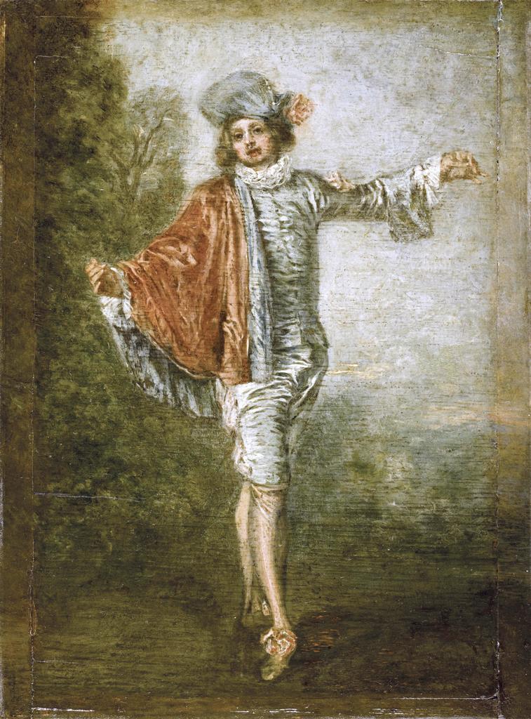 Antoine Watteau, L’Indifférent, 1716. Huile sur bois, 25,5 x 19 cm. Paris, musée du Louvre.