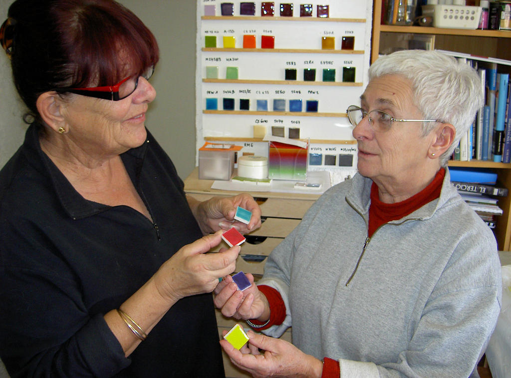 Les céramistes de La Mine d’Art, Monique Hibon et Marine Heim. 