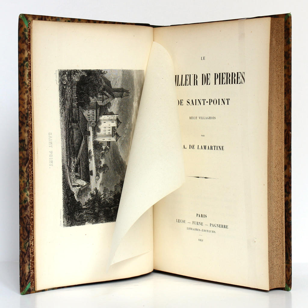 Alphonse de Lamartine, Le Tailleur de pierres de Saint-Point, 1851, Lecou, Furne, Pagnerre, Paris, frontispice et page de titre. 