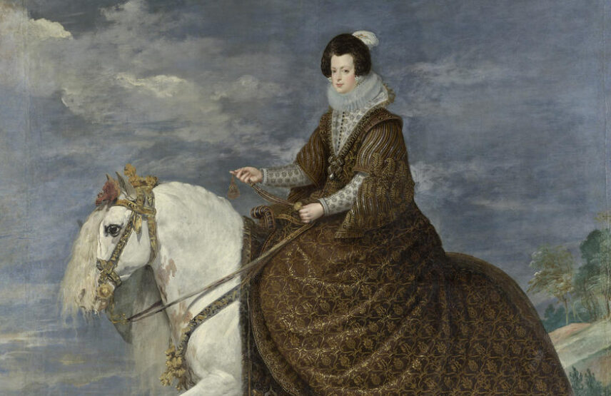 Diego Velázquez (1599-1660), La Reine Isabelle de Bourbon à cheval, vers 1635. Huile sur toile, 301 x 314 cm. Madrid, musée national du Prado.