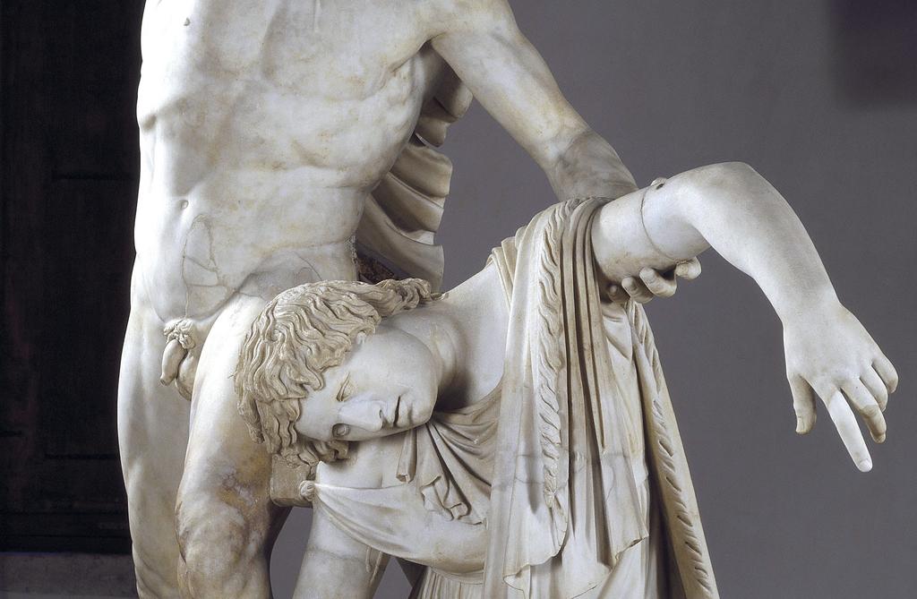 Galate se tuant sur le corps de sa femme (détail). Copie d’après un original grec en bronze de 200‑210 avant notre ère appartenant à l’ex‑voto d’Attale Ier à Pergame. Rome, Musée national romain.