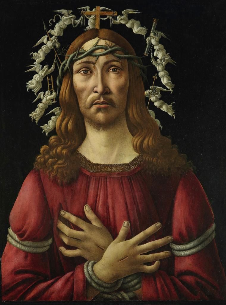 Botticelli, Christ de Douleur, 1500. Huile sur bois. Ce tableau sera mis en vente en janvier 2022 chez Sotheby's.