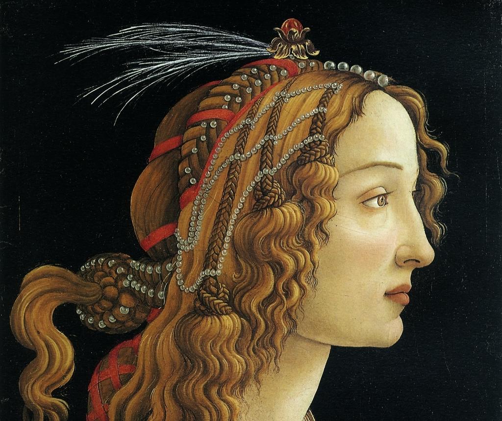 Alessandro Filipepi dit Botticelli, Figure allégorique dite La Belle Simonetta (détal), vers 1485. Tempera et huile sur peuplier, 81,8 x 54 cm. Francfort-sur-le-Main, Städel Museum.