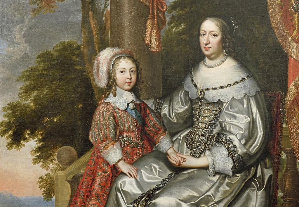 Charles (1604-1692) et Henri (1603-1677) Beaubrun, Portrait d’Anne d’Autriche (1601-1666) et du Dauphin Louis, futur Louis XIV (1638-1715) (détail), 1644-1645. Huile sur toile, 194 x 155 cm. Versailles, châteaux de Versailles et de Trianon. Vente Versailles, Osenat, le 18 mai 2025. Estimé : 150 000/200 000 euros. Adjugé : 489 440 euros (frais inclus).