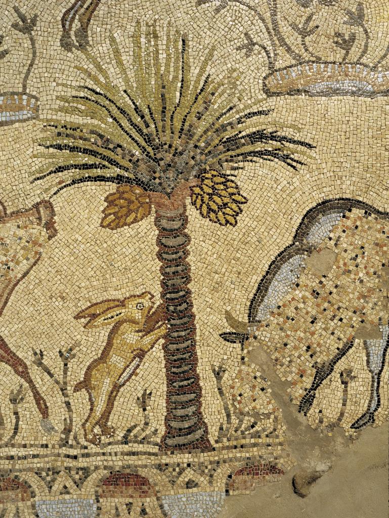 Détail d’une mosaïque byzantine du site de Jabaliyah.