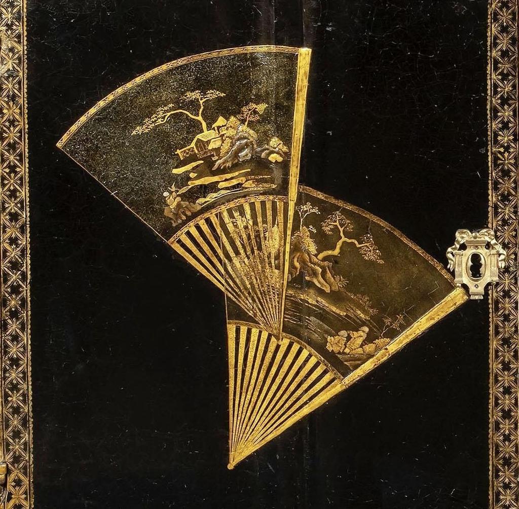 Gérard Henri Lutz (maître en 1766), sous la direction de Pierre Macret, commode à décor de tôle vernie (détail), vers 1770-1773. Collection privée. 